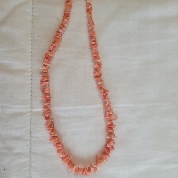 Coral Necklace Orange Choker Vintage - Picture 2 of 12